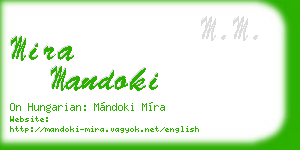 mira mandoki business card